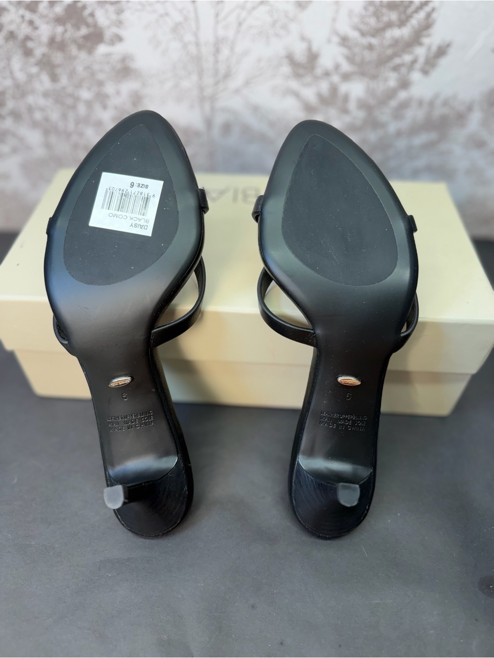 Tony Bianco Daisy Sandal in Black Como leather mid heel almond toe slip-on - Picture 8 of 8